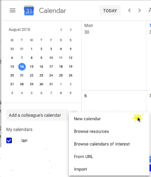 Nuovo Calendario google